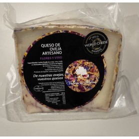 Cuña Queso Oveja Curado al Vino con Flores Valle los Molinos